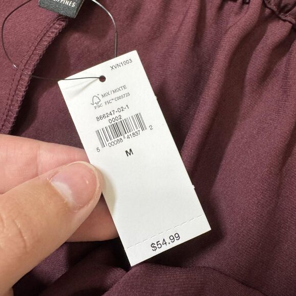 Banana Republic Top Womens Medium Pinot Noir Burgundy Halter Tie Neck Bow Back - Picture 12 of 14